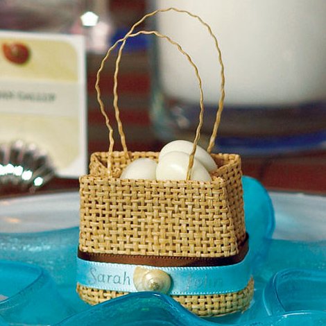 Wedding Favour Mini Woven Beach Bags