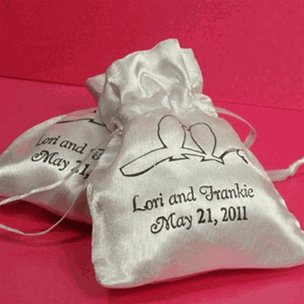Wedding Favour Personalized Satin Bags