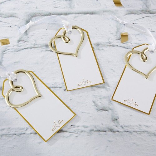 Wedding Invitation - Gold Heart Escort Cards