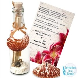 Wedding Invitation - Nautique Shellmo Invitation in a Bottle