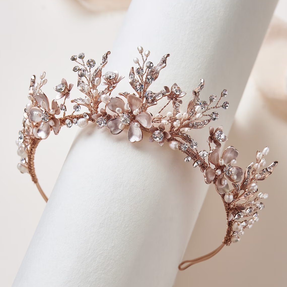 Wedding Jewelry Rose Gold Bridal Tiara