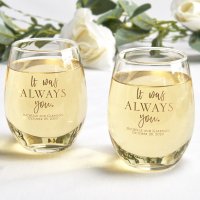 Wedding Reception Personalized Stemless Wine Glasses
