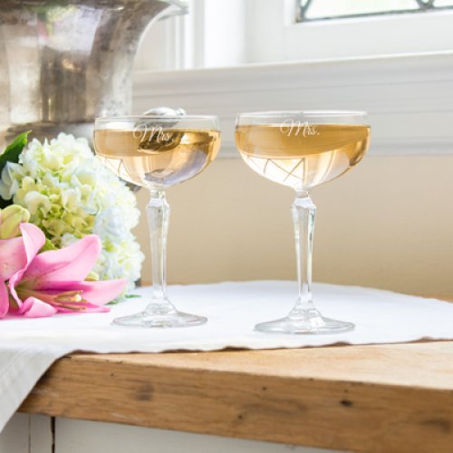Wedding Reception Personalized Champagne Coupe Flutes