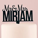 Wedding Reception Personalized Mr and Mrs Cake Topper