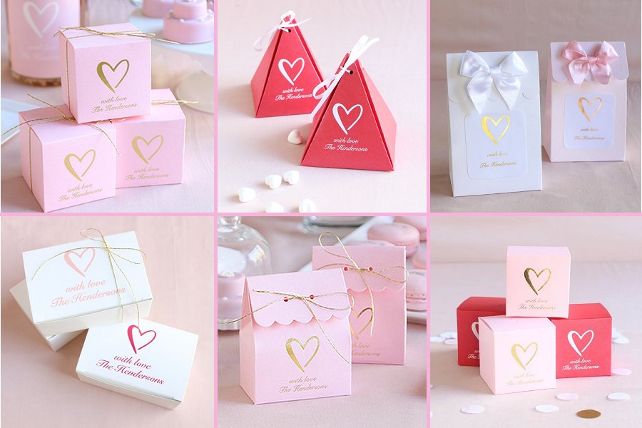 Classic Heart Wedding Theme Favor Boxes