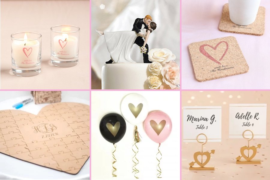 Classic Heart Wedding Theme Decor Ideas