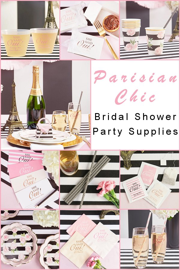 Parisian Chic Bridal Shower Party Supplies - WeddingConnexion.com