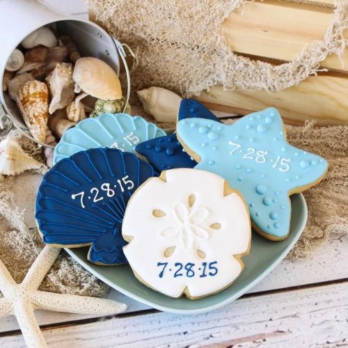 Personalized Beach Wedding Theme Favor Cookies