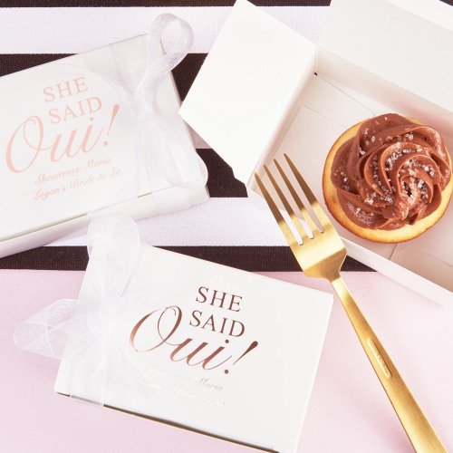 Parisian Chic Bridal Shower Theme Cake lice Boxes
