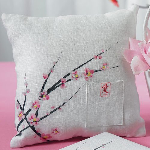 Asian Themed Wedding and Bridal Shower Cherry Blossom Ring Bearer Pillow
