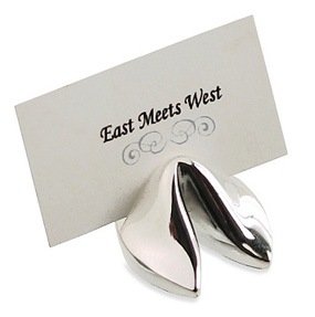 Asian Silver Fortune Cookie Place Card Holders