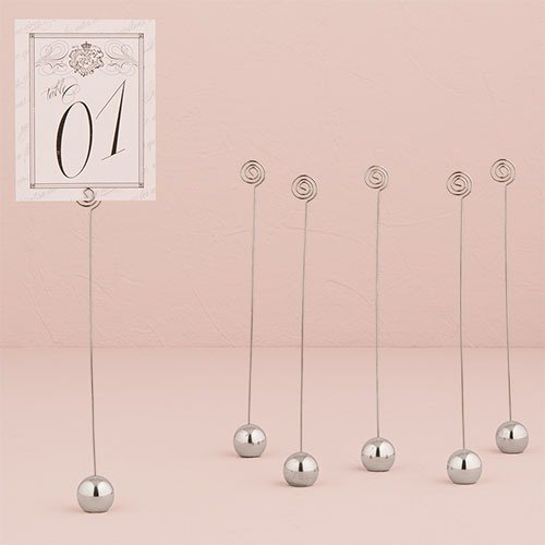 Silver Classic Round Tall Place Card Holders