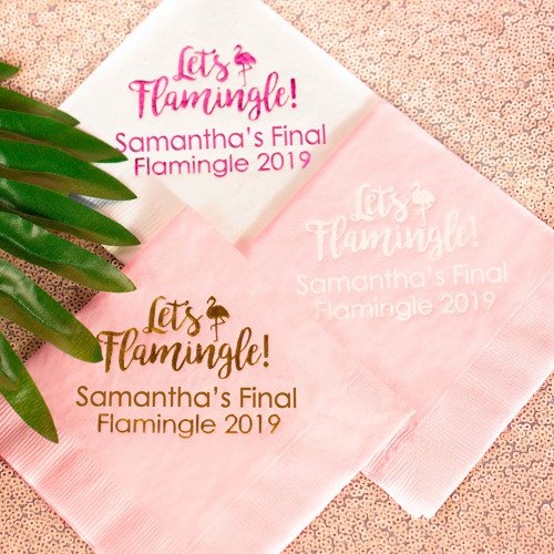 Let's Flamingle Personalized Paper Napkins