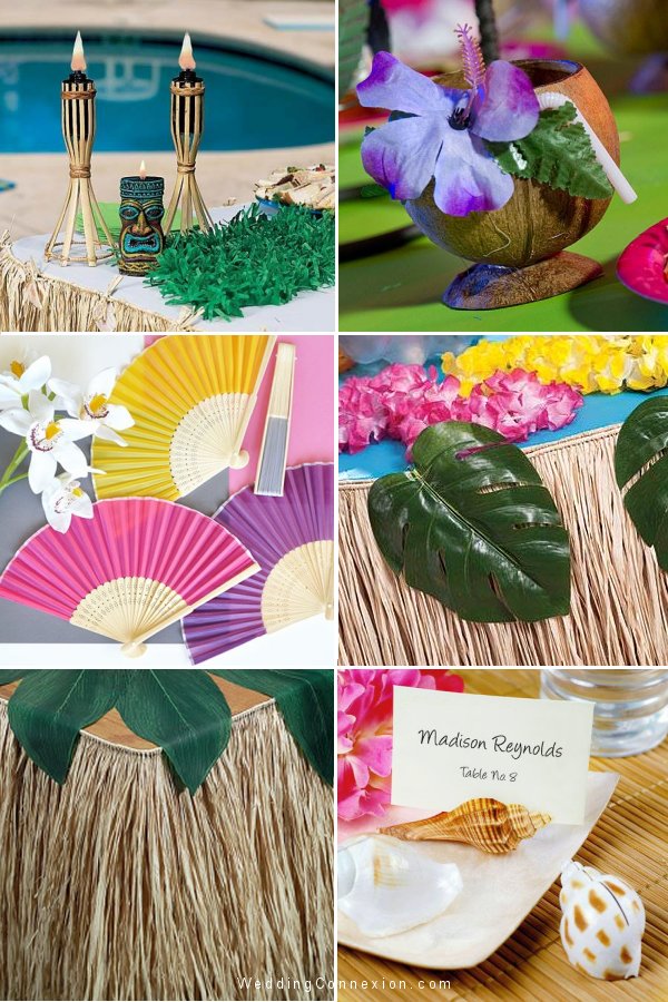 Visit us for decor and favor ideas for an exotic island vibe wedding theme and get inspired with exotic  decor and favor ideas from WeddingConnexion.com
