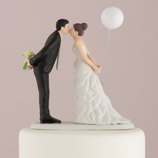 Leaning In For A Kiss Romantic Porcelain Figurine Couple Wedding Cake Topper