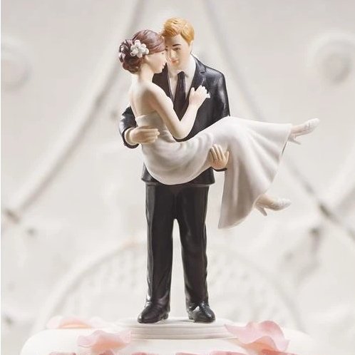 Swept Up In His Arm Romantic Porcelain Figurine Couple Wedding Cake Topper