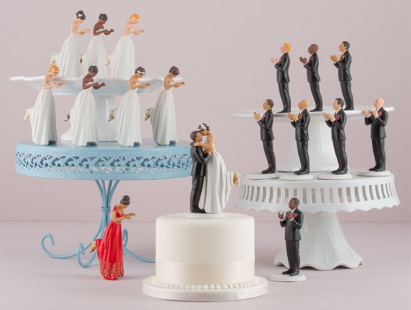 Interracial True Love Cake Toppers