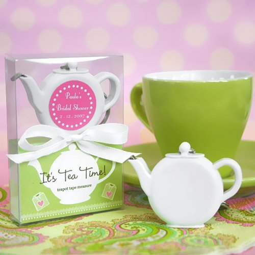 Personalized Teapot Tape Measure Tea Bridal Shower Idea