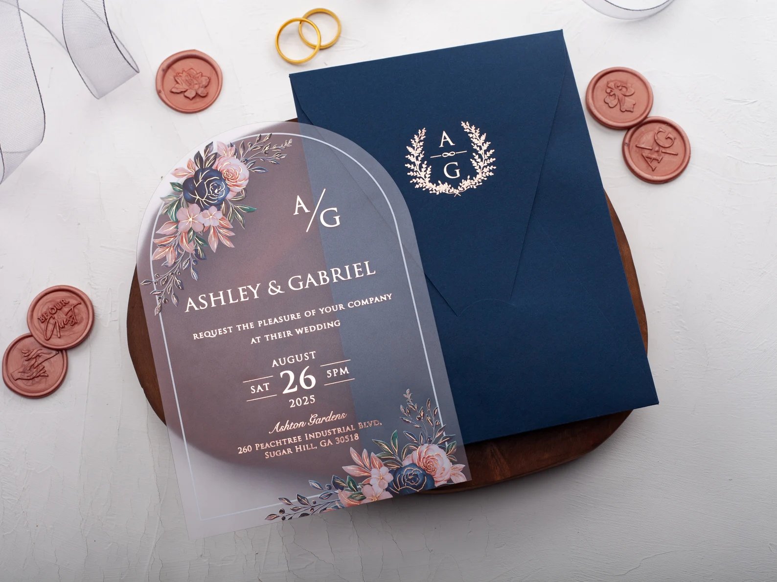 Navy Blue Rose Gold Wedding Elegant Wedding Ideas