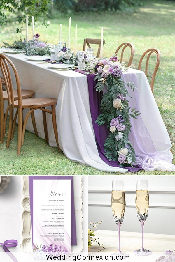 lilac and champagne wedding colors