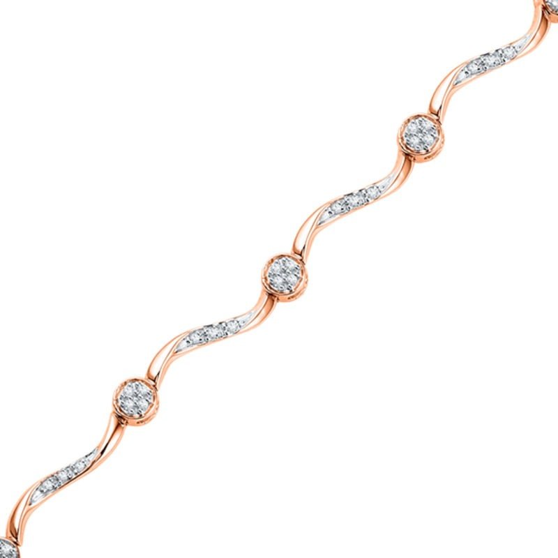 Wedding Jewelry Diamond Cluster Station Bracelet
