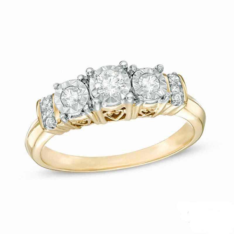 Wedding Jewelry Diamond Three Stone Ring