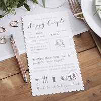 Wedding Reception Bride and Groom Advice Notes