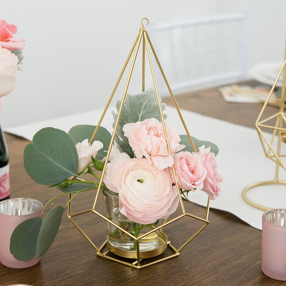 Wedding Reception Geometric Candle or Flower Centerpieces