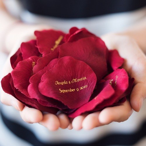 Wedding Reception Personalized Silk Flower Petals