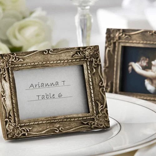 Antique Finish Photo Frame Place Card Holder