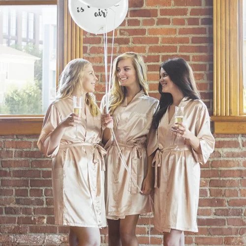 Bridal Shower Personalized Satin Robe Gift Idea