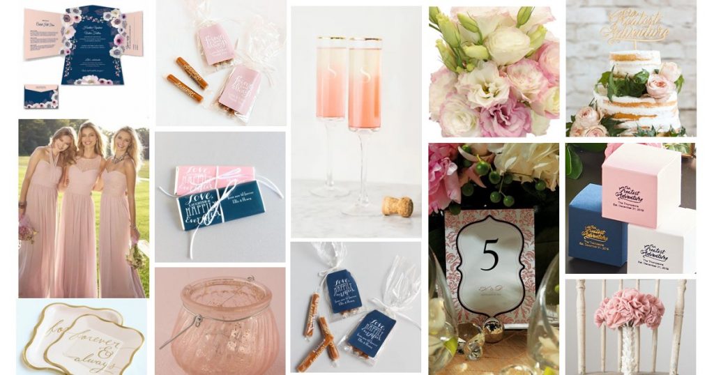 Soft Pink & Navy Blue Wedding Color Inspiration