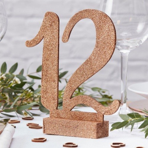 Rose Gold Bridal Shower Table Numbers