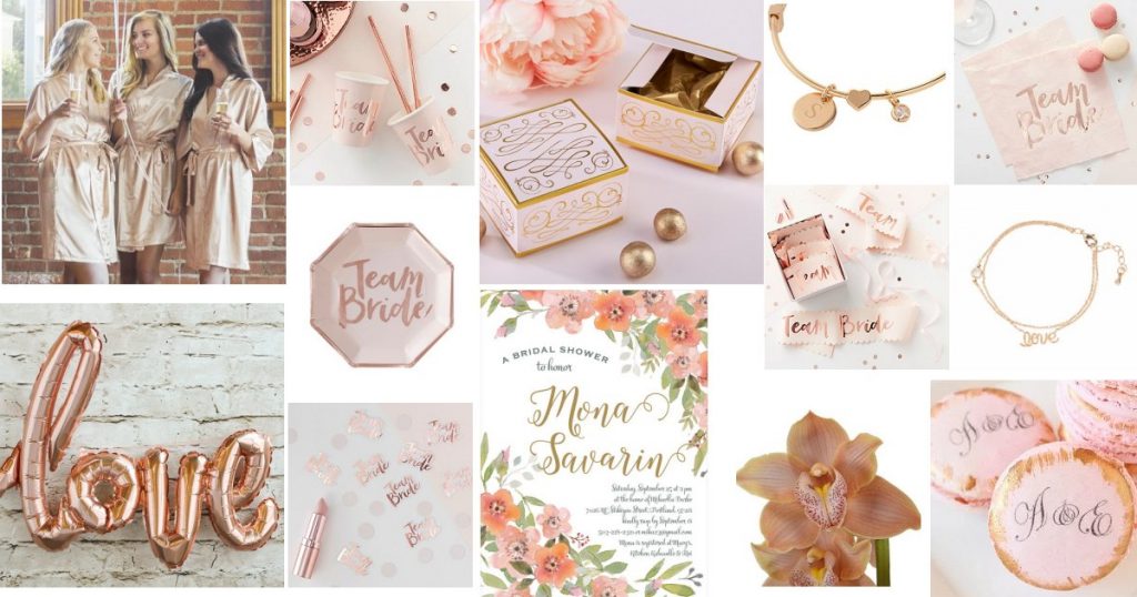 Rose Gold Bridal Shower Color Scheme Idea