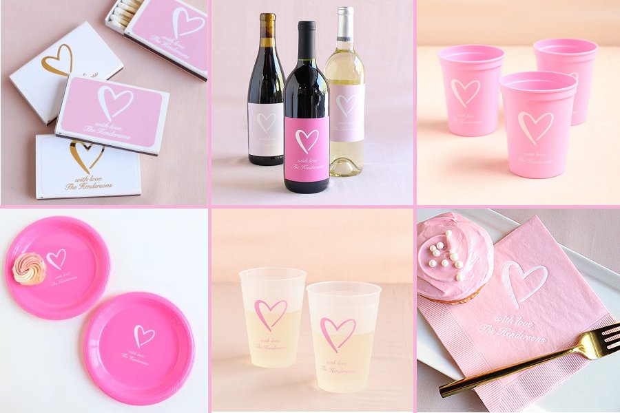 Classic Heart Wedding Theme Reception Supplies