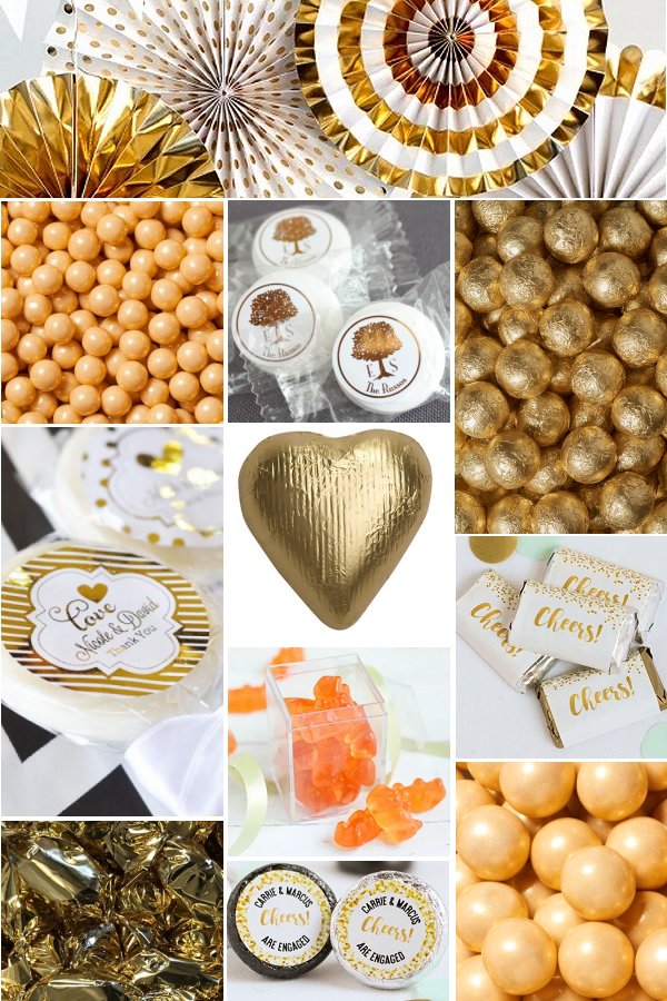 Gold Wedding Candy Buffet Color Scheme