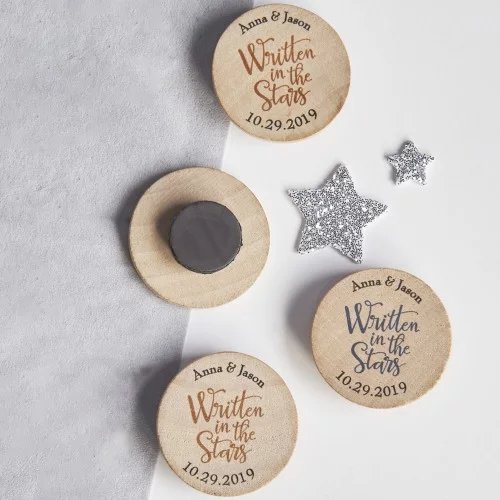 Personalized Wood Magnet Wedding Favors
