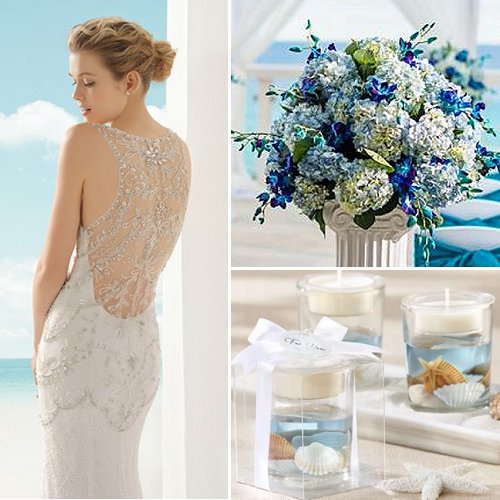 Blue and Dreamy Beach Wedding Theme