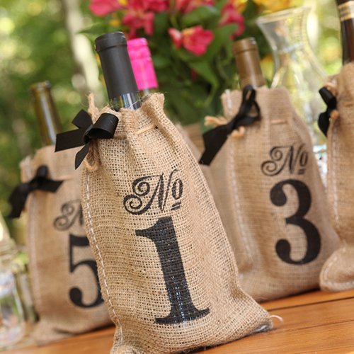 Wedding Table Centerpiece Burlap Wine Bottle Bags