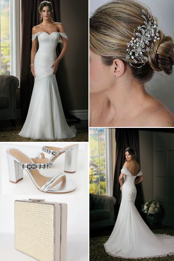 Classy White Wedding Theme Elegant Wedding Dress and Accessories - WeddingConnexion.com