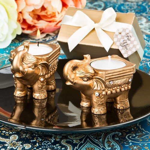Gold Elephant Candle Wedding Favor Ideas