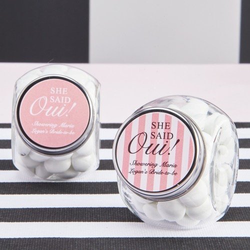 Parisian Chic Bridal Shower Candy Jar Favors