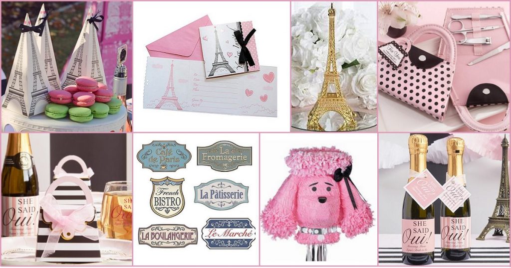 Parisian Chic Bridal Shower Theme Favor, Supply, and Decor Ideas