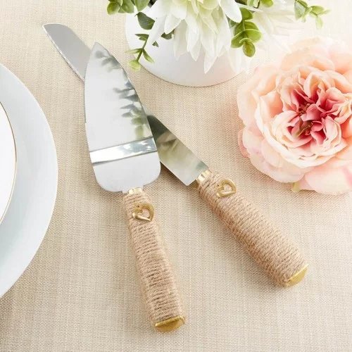 Rustic Cake Server and Knife Set