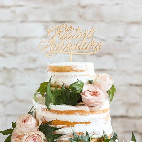 Vintage Inspired Travel Wedding Theme - Our Greatest Adventure Cake Topper