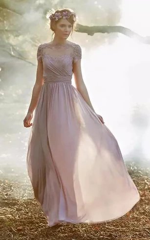 Enchanted Garden Wedding Theme Floor Length Bridesmaid Dress