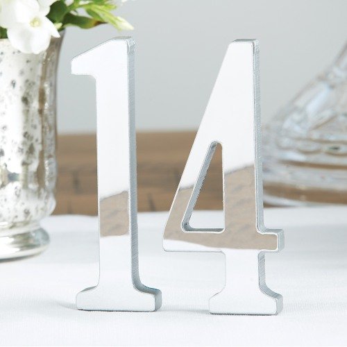 Silver Mirrored Table Number