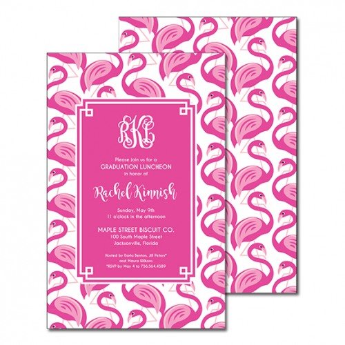 Flamingo Pattern Bachelorette Party Invitations