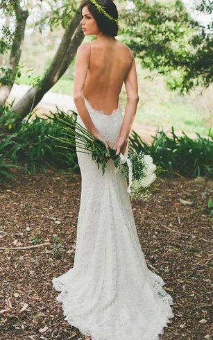 Sleeveless Long Train Mermaid Wedding Dress