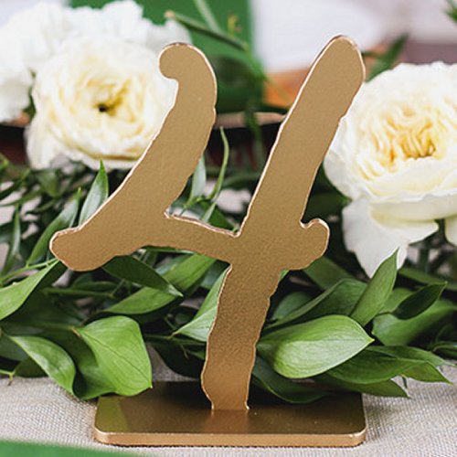 Gold Wood Table Numbers Wedding Idea